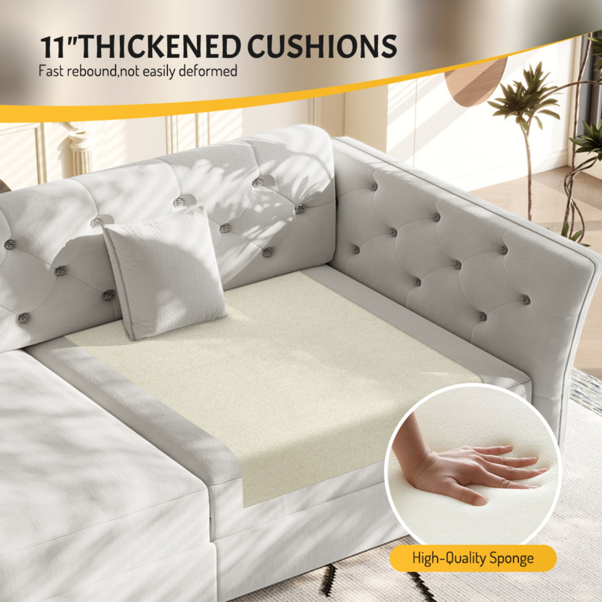 LLappuil 74" Queen Size Pull Out Sofa Bed, Loveseat Sleeper Sofa Couch Convertible Sofa Bed, Velvet Sofa for Living Room Light Gray