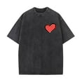 thumbnail image 4 of hotojiny Mens Oversized T-Shirts Fashion Loose Fit Crewneck Tshirt Streetwear Heart Short Sleeve Tee Shirt Summer Tops, 4 of 5