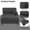 thumbnail image 4 of UIXE Oversized Corduroy Chaise Lounge w/Pillows Indoor Recliner Lounge Chair with Ottoman, Left Arm Chaise Upholstered Single Lounge Sofa, Gray, 4 of 8