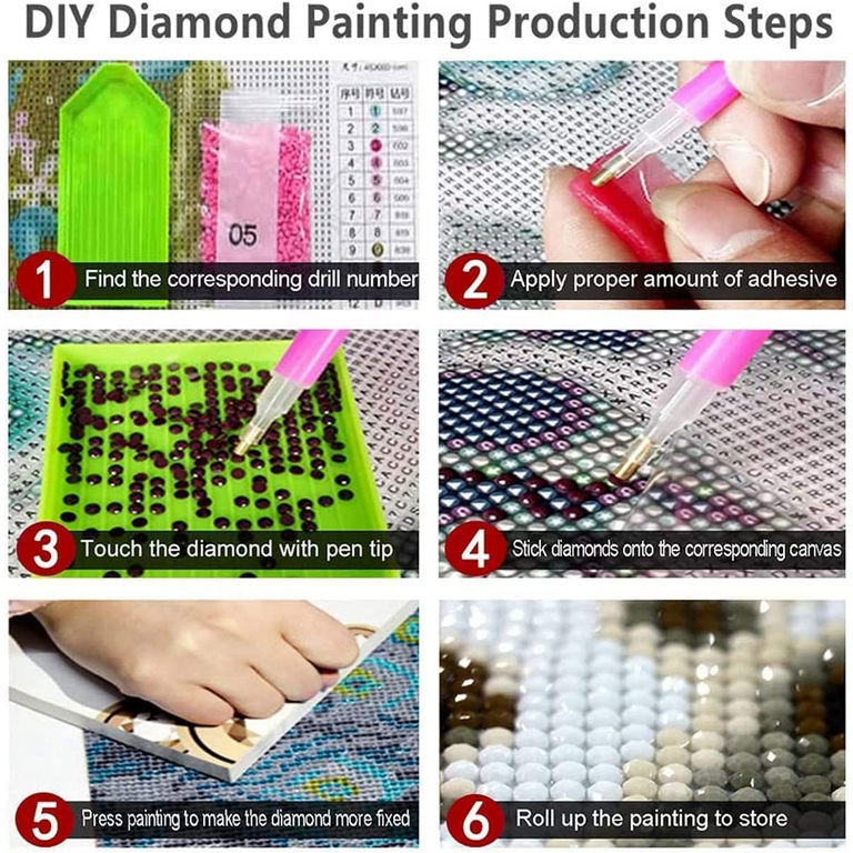 Mushroom Moon Diamond Painting Kits for Adults Beginners,Full Round Drill  Diamond Art Kits,DIY 5D Diamond Painting by Numbers