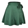 thumbnail image 4 of MIXUE Womens Skirts Solid Color Slim Waist High Clothes Wrapping Fashion Mini Skirt Activewear,Green,M, 4 of 4