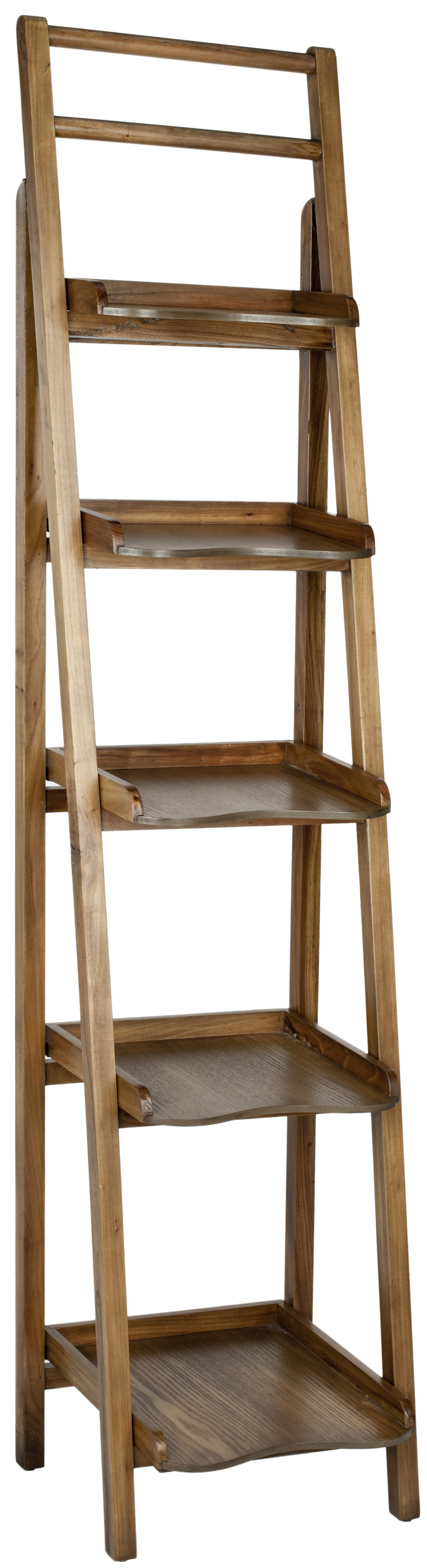 SAFAVIEH Asher Nautical Rustic 5 Tier Leaning Etagere, Oak