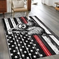 thumbnail image 4 of Area Rug 48×72in, USA Flag Red Line Firefighter with Sloth Floor Carpet Living Room Rug, Wooden Texture Non-Slip Welcome Mat Indoor Rugs for Bedroom Dining Room, 4 of 9