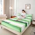 thumbnail image 4 of Manfei Geometric Artwork Queen Sheet Sets,Modern Graffiti Stripes Flat Sheet,Green White Queen Fitted Sheet For Child,Microfiber Bedroom Decor,4-Piece, 4 of 7