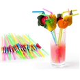 thumbnail image 1 of 40 Uds pajitas hawaianas pajitas de cóctel de frutas 3d pajita para beber Mini paraguas paja verano Luau suministros para fiestas temáticas, 1 of 5