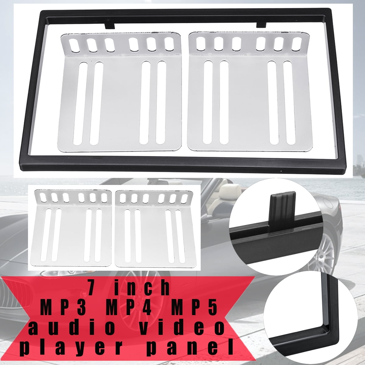 2 Din 7 Inch Car Radio Stereo install Facia Dash Panel Mounting Kit For