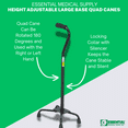 thumbnail image 2 of Essential Medical Supply Large Base Quad Cane in Black - 4 Prong Base and Rubber TipsBrand owner, 2 of 6