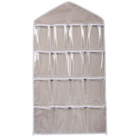 Pixnor 16 Pockets Clear Over Door Hanging Bag Shoe Rack Hanger