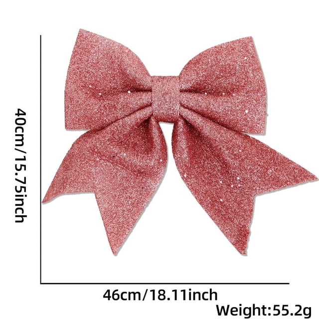 HLONK Lot de 1 Grands Nœuds de Noël Nœuds Rouges Décorations de Noël pour Couronne Nœuds en Velours Décor pour Arbre de Noël Porte d'Entrée Extérieur (15.7 * 18.11 Pouces)