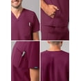 thumbnail image 4 of Adar Addition Scrubs for Men - Modern Multi Pocket V-Neck Scrub Top - A6010 - Wine - XL, 4 of 8