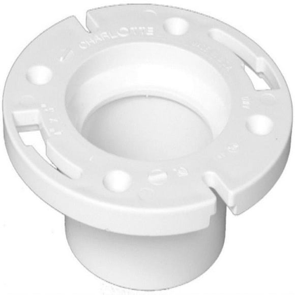 Charlotte Pipe 4651899 4 in. Hub x 3 in. Dia. Hub Schedule 40 PVC Closet Flange Charlotte Pipe