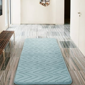 Vcny Home Chevron Memory Foam Bath Runner 24 X 60 Grey Walmart Com