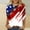 aa10_Red, variant on 4th of July Tops for Women Patriotic American Flag T Shirts Independence 3/4 Sleeve Elastic Round Neck Juniors Shirts Eagle