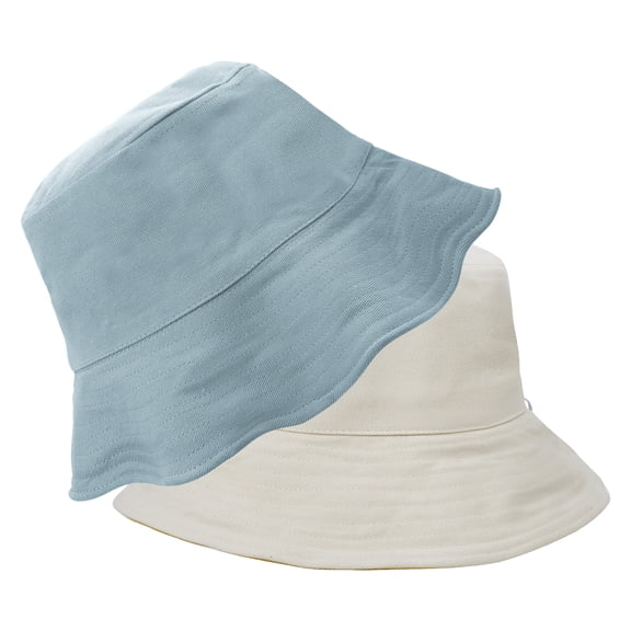 CEYAZYE Cotton Bucket Hat for Men Women Packable Comfortable Reversible Bucket Hat for Outdoor Activities Travel Beach Sun,Blue