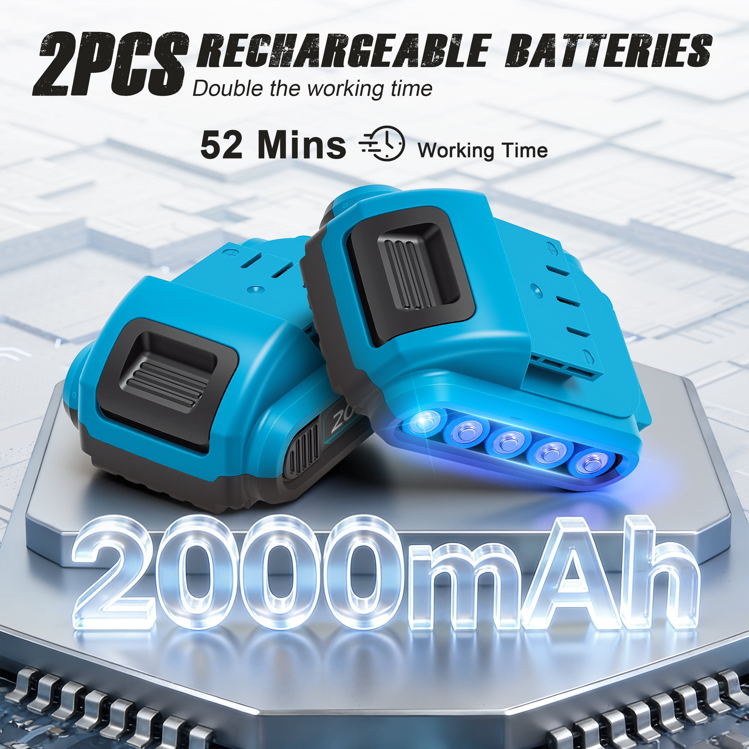 RELOIVE 21V Cordless Drill Driver,Power Drill Set with 2×2000mAh Batteries,4-in-1 Function,45N.m Max Torque,3/8" Keyless Chuck, 25+3 Position