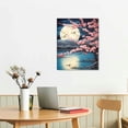 thumbnail image 3 of Nawypu  Cherry Blossom Moon Lake Landscape Framed Canvas Wall Art Japanese Aesthetics Floral Art Print for Living Room, Bedroom, Kitchen and Office Decor, 3 of 5