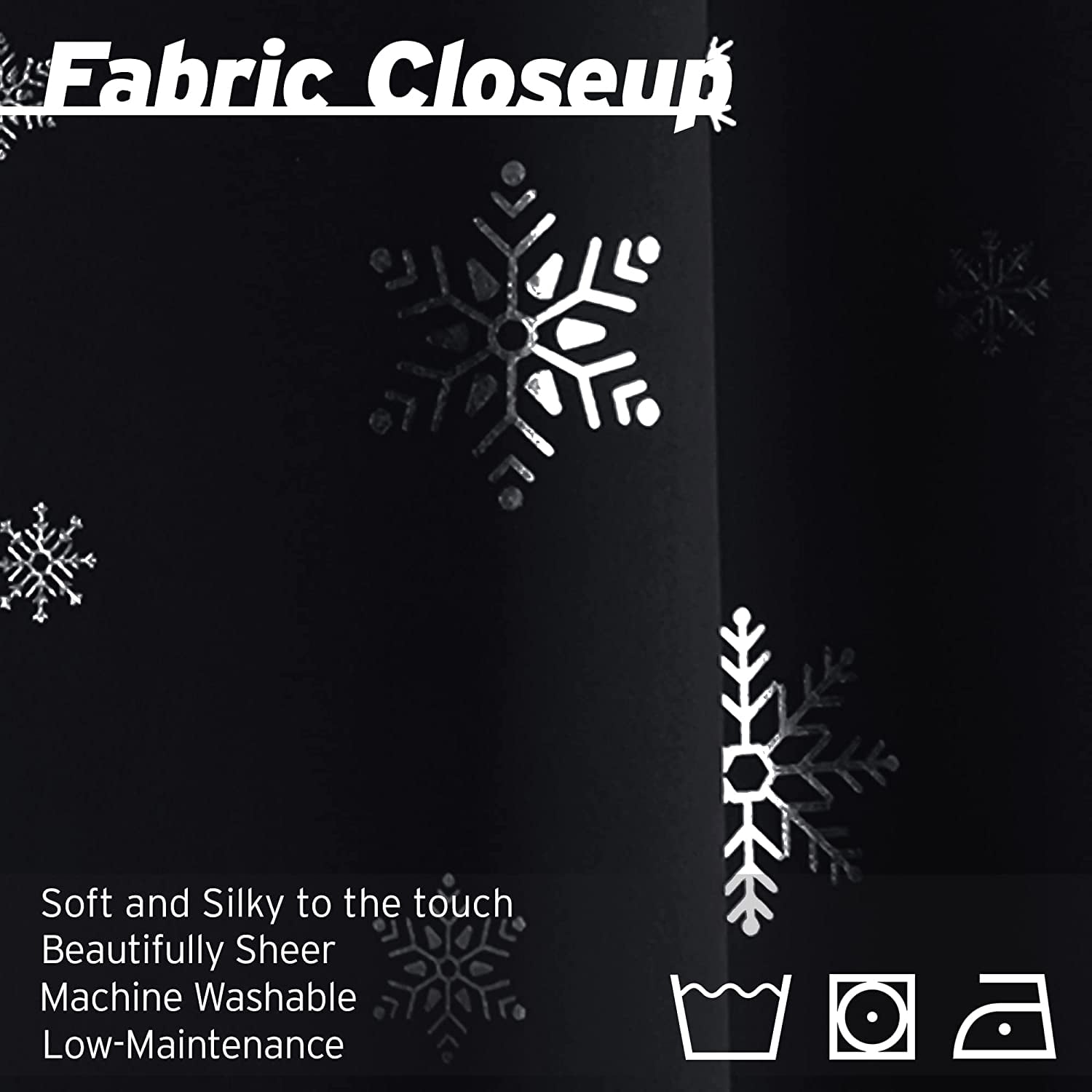 Aurora Home  Silver Foil Snowflake Thermal Insulated Blackout Curtains Black - 84"L