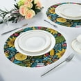 thumbnail image 4 of 15.4" Round Placemat Set of 1 Polyester Fabric Place Mats Non-Slip Dining Kitchen Table Mats for Kitchen Party Decor Vibrant and Colorful Graffiti Patterns, 4 of 5