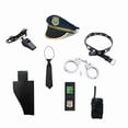 thumbnail image 2 of 9‑Piece Kids Police Pretend Play Costume Set, Role Play Dress‑Up Outfit for Boys 3‑10 Years Old, Navy Blue, 2 of 4