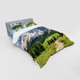 thumbnail image 3 of Ambesonne Nature Bedding Set 3 Pcs, Pathway to Forest Alps, Twin, Green White Blue, 3 of 3