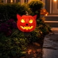 thumbnail image 6 of Solar Black Cat Jack O Lantern Pumpkin Garden Stake Light, Outdoor Halloween Yard Lawn Flower Bed Pathway and Porch Decor, 6 of 8