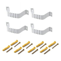 4Pcs Downspout Adapter Gutter Downspout Strap 2X3 Inch Downspout Leader Strap, white aluminium alloy White
