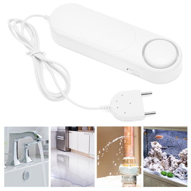 Water Leak Sensor With 120dB Alarm – One-Button Flood Detector, 2.3ft Probe Cable For Kitchen, Bathroom, Basement