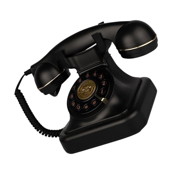 YIGSECU Antique Telephone Vintaged Corded Desk Phone Rotary Dialing/ Button Model Option For Home Cafe Theater Vintaged
