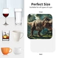 thumbnail image 6 of Fuzoiu Green Forest Dinosaur Print Leather Coasters Set,Drink Coasters Set of 4,for Tabletop Protection, Durable PVC Coasters,Home Décor and Housewarming Gift-Square, 6 of 6