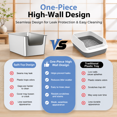 thumbnail image 3 of Sliver-Side Entry 17.5"L×13.6"W×7.9"H Stainless Steel Cat Litter Box, 3 of 6