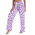 thumbnail image 4 of Wovilon Women's Heart Print Drawstring Relaxed Fit Pants, Soft Stretch Wide Leg Trousers with Pockets, Casual Comfortable Bottoms for Home and Everyday Wear, 4 of 4