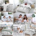 thumbnail image 6 of Grey Botanical Duvet Cover Set, Weeping Eucalyptus Leaves Watercolor Soft Duvet Cover Twin Size Bedding Set 4 Pieces, 1 Quiltcover and 2 Pillowcases with Zipper, 1 Bed Sheet for All Seasons, 6 of 9