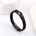 thumbnail image 3 of Eternally Connected Woven Leather Bracelet - Stainless Steel Accessories, Infinity Bracelet for Son/Father/Boyfriend, 3 of 7