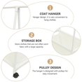 thumbnail image 3 of Clothing Drying Rack Garment Rack Home Use Metal White Drying 1Pack, 3 of 4