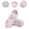 thumbnail image 4 of Stelle Canvas Ballet Shoes Spit Dance Slippers Flats Yoga Adjustable Bowknot Dance Shoes for Toddler Girls,Ballet Pink,5 Big Kids, 4 of 7