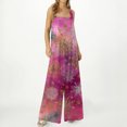 thumbnail image 5 of Women's Casual Loose Jumpsuit with Christmas Print, Fuchsia, Size L, 5 of 6