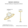 thumbnail image 5 of Rosec Jewels Cubic Zirconia Designer Engagement Ring with Floating Halo for Women, 925 Sterling Silver, US 6.00, 5 of 9