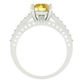 thumbnail image 4 of 2.21ct round cut yellow Zircon 14k white gold Bridal Wedding Engagement Promise Anniversary Ring for Women size 5, 4 of 7