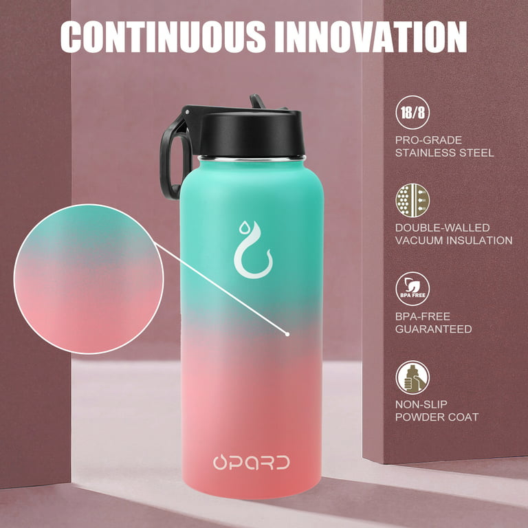 32oz Insulated Water Bottle with Straw - Powder Coated Gradiant