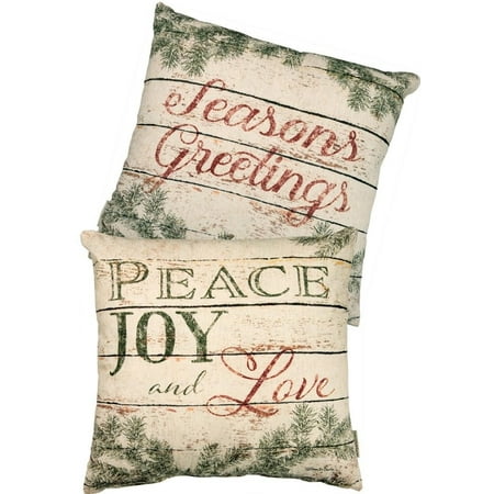 Primitive Christmas Pillows PEACE, JOY, & LOVE Large Christmas Throw Pillow, 20