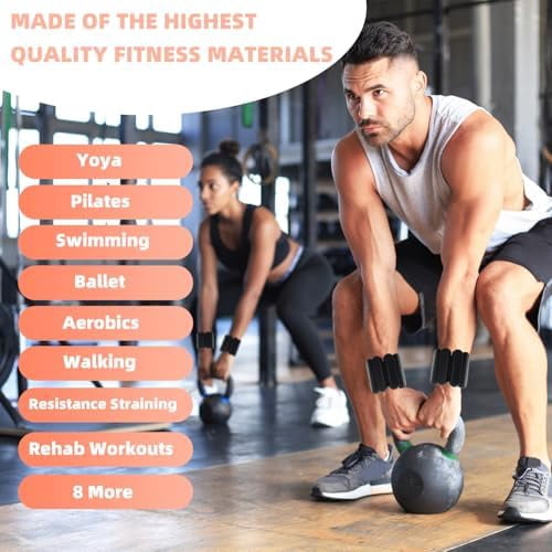 Jointown Adjustable Ankle Weights for Women Men,Wrist Weights set for Walking Running,1 Pair (1Lbs Each) Silicone Workout Weights for gym fitness, Jogging,yoga,pilates,strength training,physical