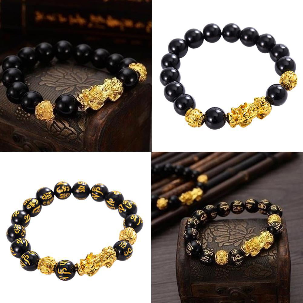 Gold Obsidian Pixiu Wealth Bracelet(Gold Sheen Obsidian)
