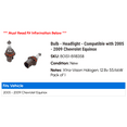 thumbnail image 2 of Bulb - Headlight - Compatible with 2005 - 2009 Chevy Equinox 2006 2007 2008, 2 of 2