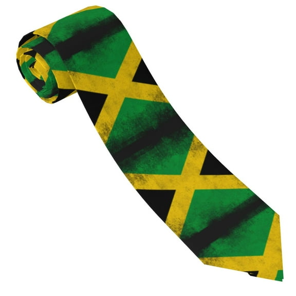Jamaica Flag Jamaican Print Tie For Men Funny Neckties Fashion Gentleman Soft Comfortable Ties