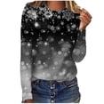 thumbnail image 2 of Aqestyerly Haut de Noël pour Femmes Mode T-Shirt Décontracté à Col Rond à Manches Longues Imprimé Blouse Hauts pour Femmes, 2 of 5