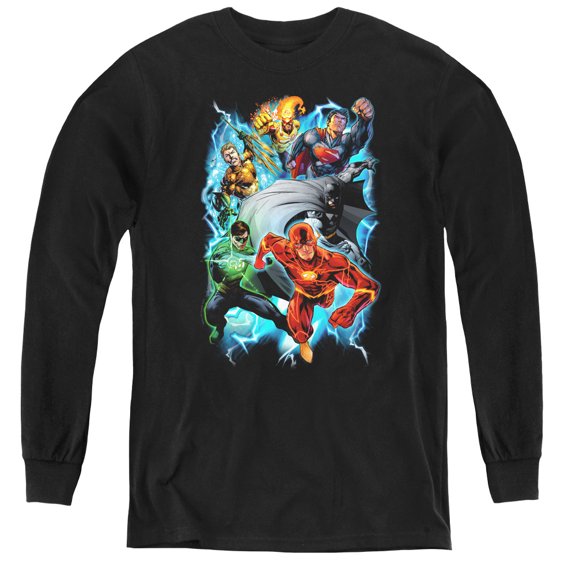 Jla - Electric Team - Youth Long Sleeve Shirt - Small