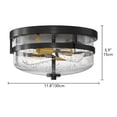 thumbnail image 6 of Uforic Black Ceiling Light Fixture, 12-Inch Farmhouse Flush Mount Lighting with Distinctive Seeded Glass Shade, 6 of 6