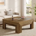 thumbnail image 2 of Finmind Square Coffee Table for Living Room, 39.4'' Farmhouse Large Center Table, Easy Assembly, Rustic Brown, 2 of 9