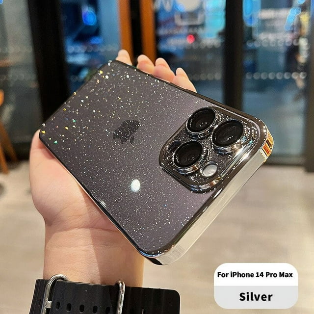 Luxury Electroplated Glitter Phone Case For IPhone 11 15 12 13 14 Pro Max Protective Shell Clear Transparent Shockproof Cover LZ