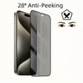 thumbnail image 2 of 3-Pack 9H Anti-Shock Privacy Tempered Glass Film Compatible with iPhone 16 Pro Max 15 Plus 14 13 12 Screen Protector Compatible with iPhone 15 Pro Max, 2 of 4